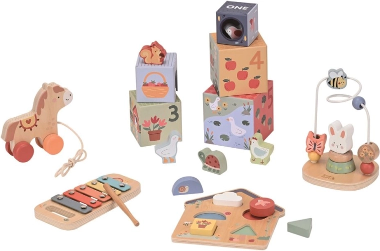 Set educativo de juguetes de madera Lelin 5 en 1 Juega y aprende
