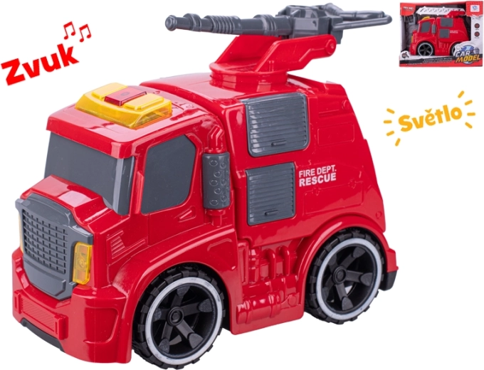 Camión de bomberos con mecanismo de inercia 19 cm con luces y sonidos
