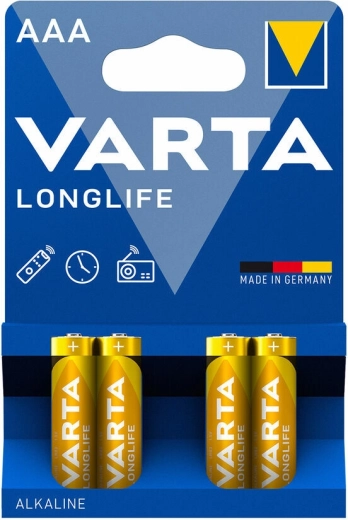 Pilas alcalinas AAA Varta Longlife, 4 uds