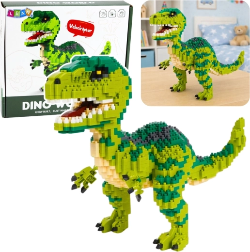 Set de construcción de dinosaurio Velociraptor, figura 3D, 1457 piezas