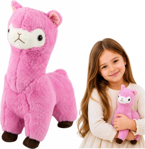 Alpaca (llama) de peluche rosa 28 cm - 1 unidad