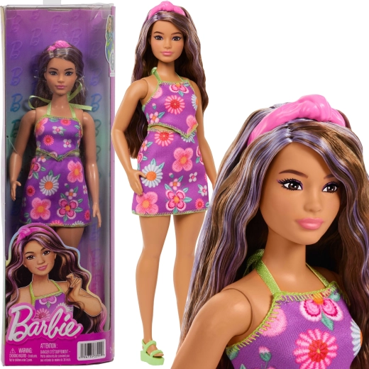 Muñeca Barbie Fashionistas con vestido de flores