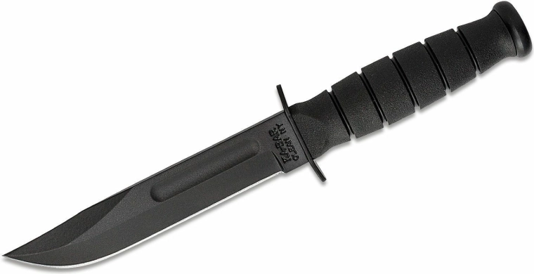 KA-BAR Cuchillo táctico negro corto con hoja fija
