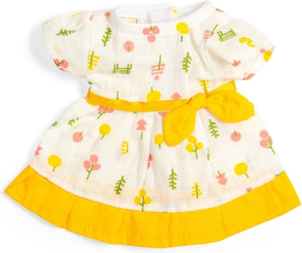 Bigjigs Toys vestido estampado con ribete amarillo para muñeca de 28 cm