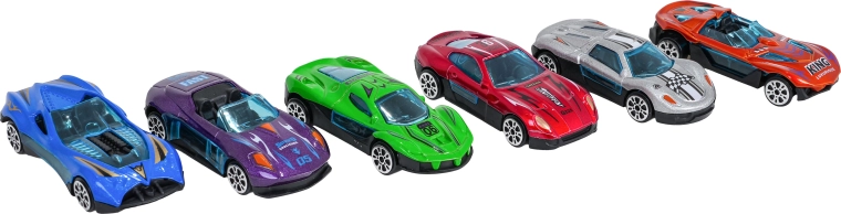 6 cochecitos de metal incluidos