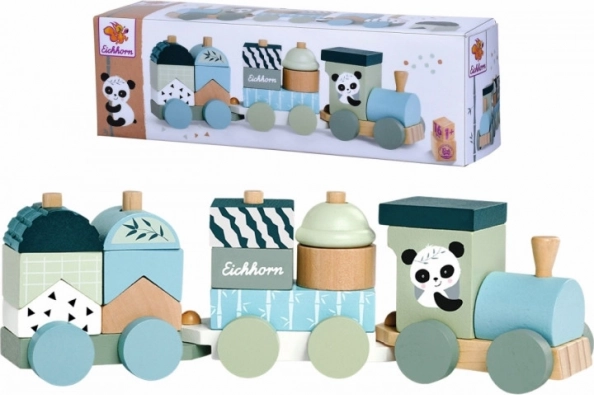 Tren de madera con bloques EICHHORN Panda, 16 piezas