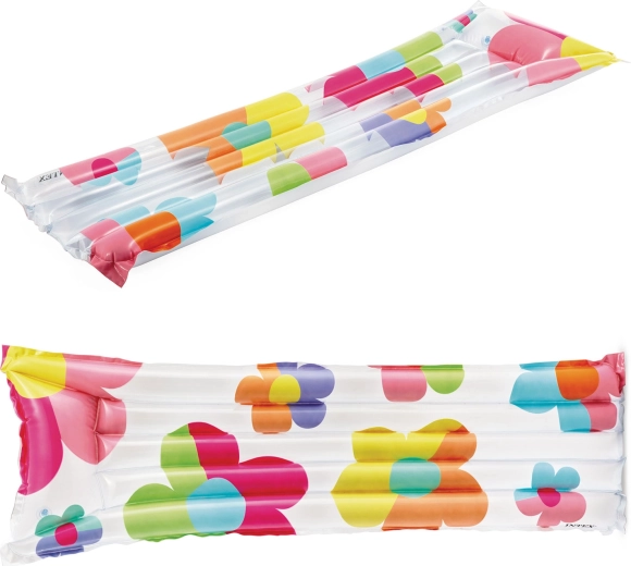 Colchoneta hinchable para agua con flores INTEX 183 × 69 cm