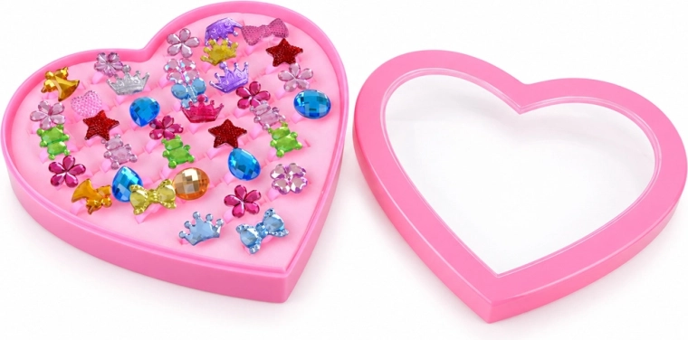 Caja con forma de corazón y tapa transparente