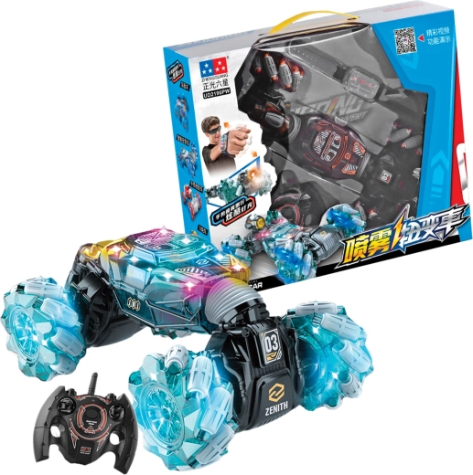 Coche RC Transforma 2 en 1 con vapor y control por gestos
