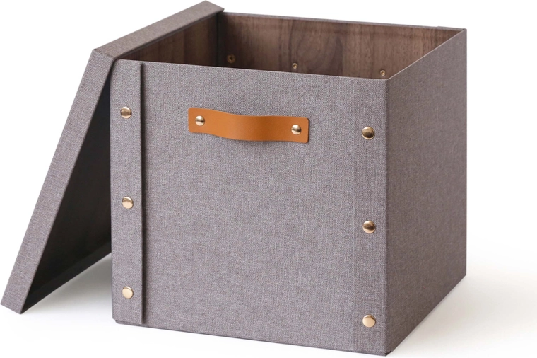Caja de almacenamiento con tapa 30 × 30 × 28 cm de papel y cartón