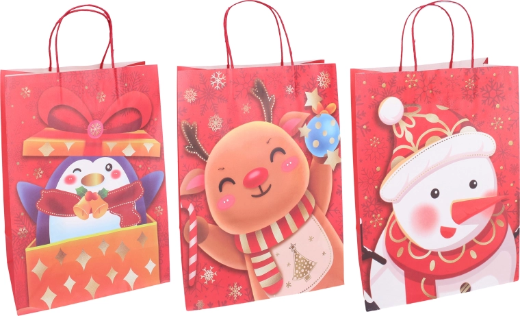 Bolsa de regalo navideña L 30 × 42 × 12 cm - 1 unidad
