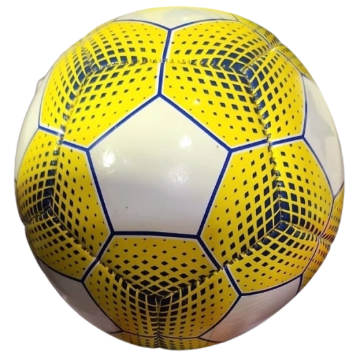 Mini balón de fútbol amarillo y blanco