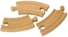 Babu trenecitos – curva de vía de madera 10 cm, 4 uds.