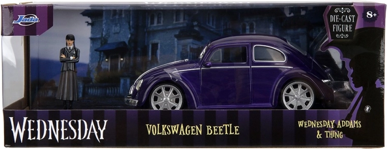Modelo metálico Wednesday – Volkswagen Beetle 1:24 con figura