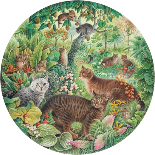 Puzzle redondo Grafika: cachorros de tigre en la jungla