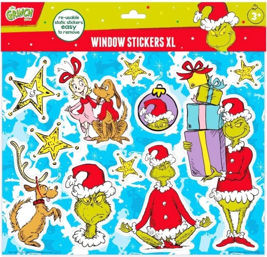 Pegatinas de ventana del Grinch – decoración reutilizable
