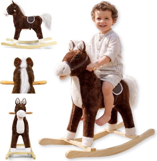 Caballo balancín Teddy marrón oscuro de Milly Mally