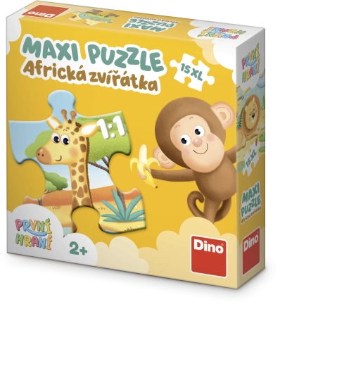 Puzzle maxi baby Dino Primer juego: Animales africanos, 15 piezas