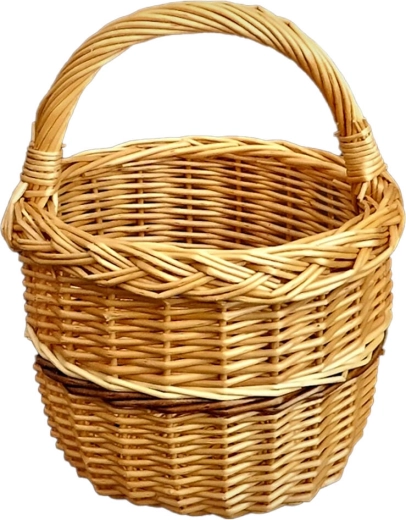 Cesta de mimbre para setas barnizada 20 × 28 cm