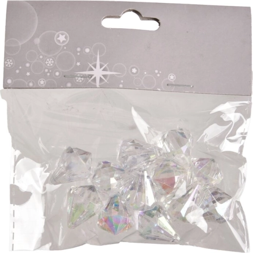 Piedras decorativas de plástico UH en color plateado (12 uds)