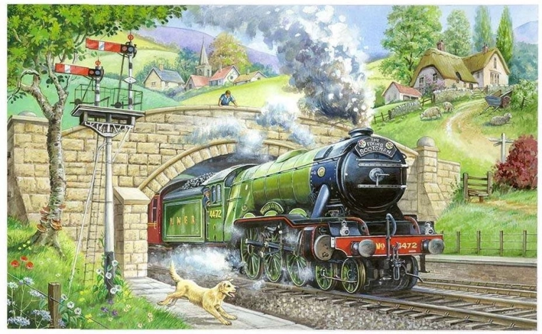 HOP Puzzle Observación de trenes 250 piezas