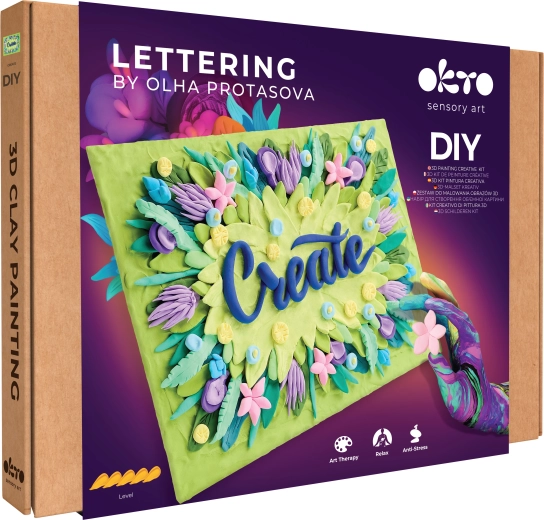 OKTO Lettering set artístico para pintar con pasta Create 30 × 40 cm
