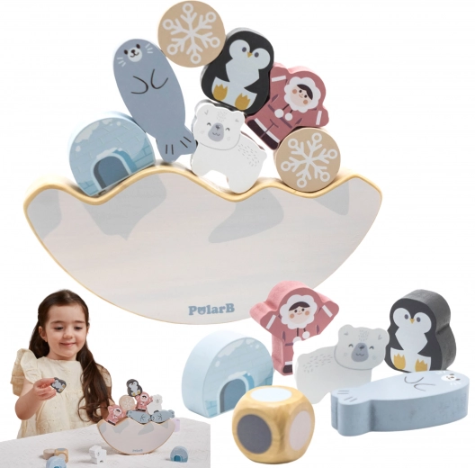 Juego de equilibrio de madera PolarB Animales árticos
