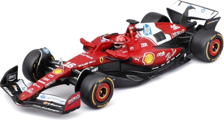 Modelo F1 Bburago en caja acrílica Ferrari SF-25 (2025) Charles Leclerc 1:43
