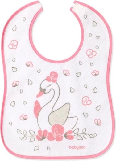 BabyOno babero rosa de rizo con forro impermeable