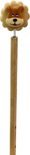 Lápiz de madera con cabeza de león