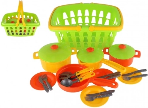 Juego de cocina con una cesta grande para niños