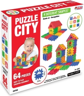 Set de construcción Puzzle City ciudad 64 piezas