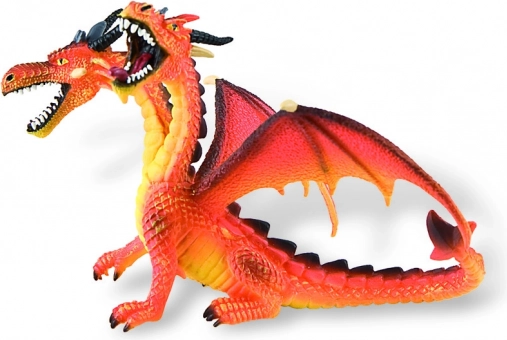 Bullyland dragón naranja de dos cabezas – figura pintada a mano