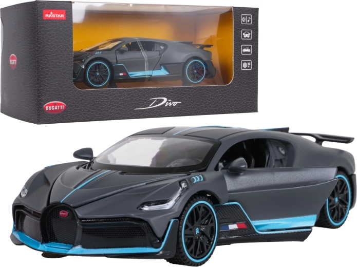 Modelo metálico Bugatti Divo a escala 1:32, gris RASTAR