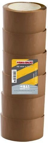 Cinta de embalaje 48 × 66 m marrón, set de 6 uds.