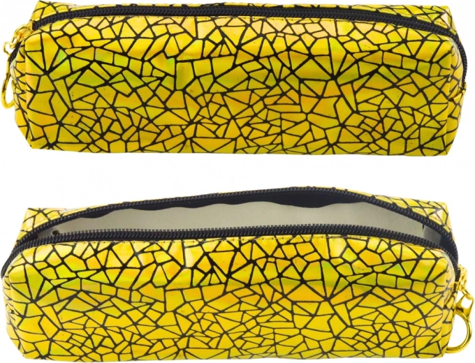 Estuche holográfico dorado de un compartimento