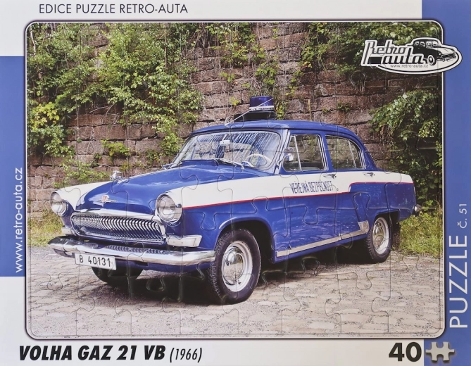 Puzzle Retro Coches Volha GAZ 21 VB 40 piezas