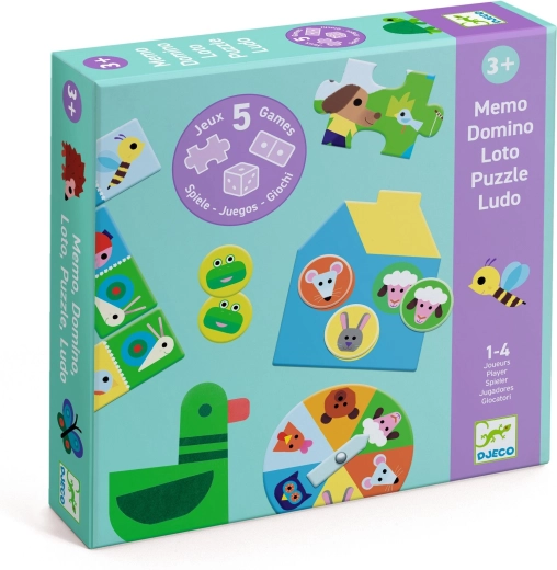 Djeco 5 juegos en la granja – set de juegos para niños desde 3 años