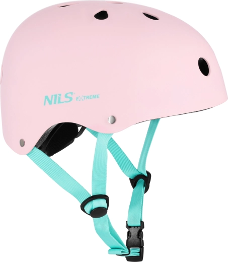 Casco NILS Extreme para patines, bicicleta y patinete – Rosa