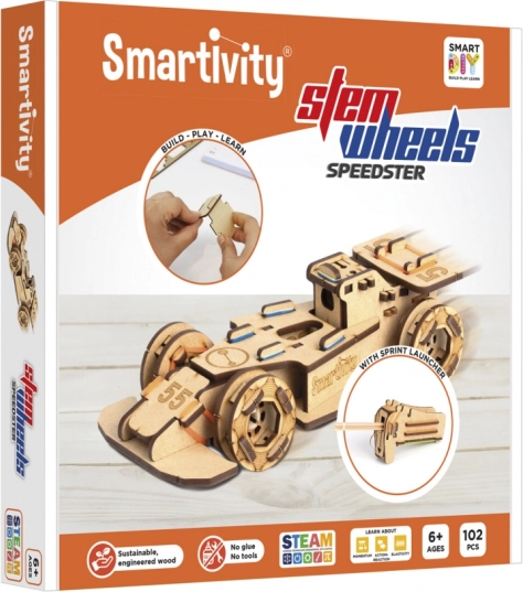 Smartivity Fórmula – kit de construcción de madera de coche de carreras con lanzador