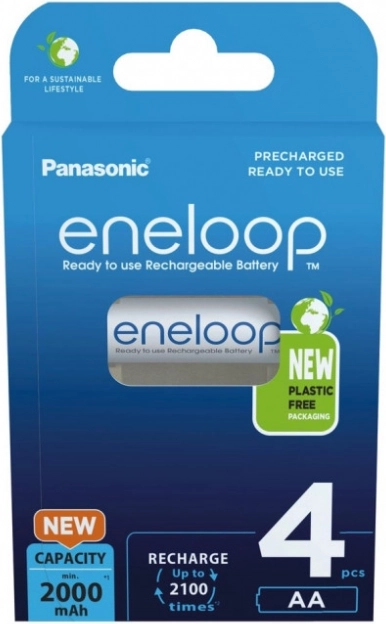 Baterías recargables Eneloop AA 2000 mAh, 4 uds.