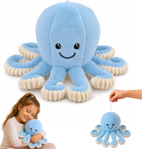 Pulpo de peluche con tentáculos elásticos azul 30 cm - 1 unidad