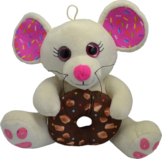 Ratón de peluche con donut 30 cm