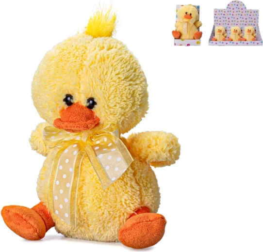 Patito de peluche con lazo 15 cm