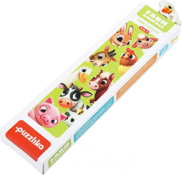 Puzzlika Animales domésticos – puzles educativos de 8 animales, 16 piezas