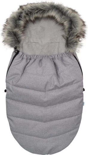 Saco para bebé con pelo sintético gris claro