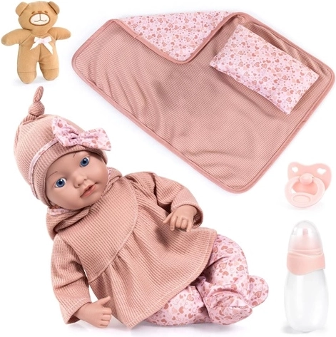 Muñeca realista Reborn Bayer 38 cm con accesorios