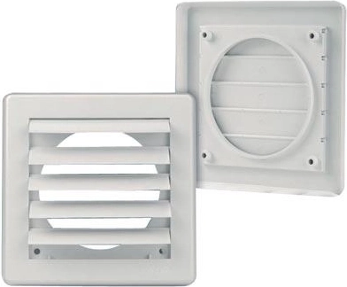 Rejilla de ventilación gravitacional 175 × 175 mm para conducto de 125 mm – blanca