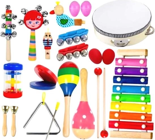 Set de instrumentos musicales infantiles de madera