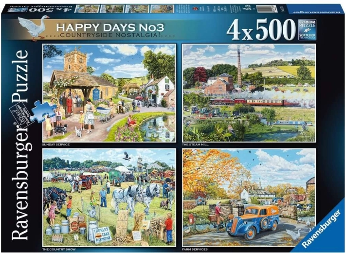 Puzzle Ravensburger Happy Days: recuerdos del campo 4x500 piezas